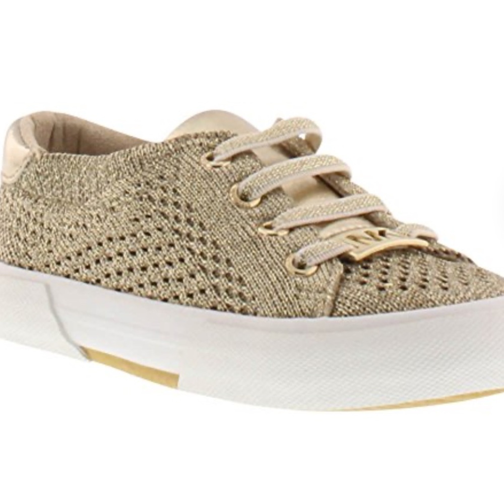 MICHAEL Michael Kors Ima Knit-T No-Tie Little Girls Sneakers | Gold - Size 9